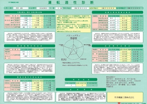 運転適性診断票〈 比較タイプ 〉